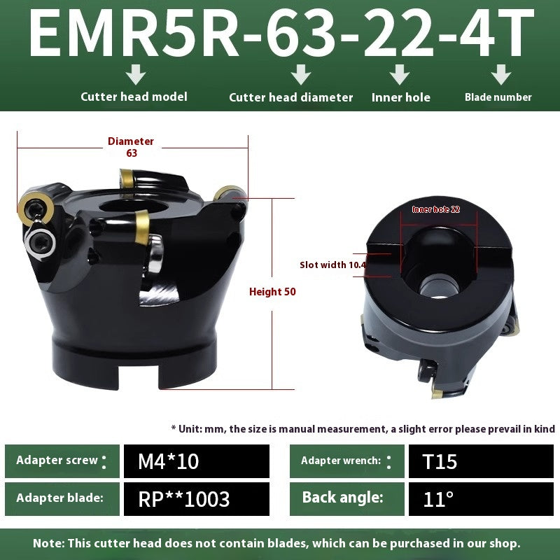 2078-CNC EMR round nose milling cutter head 50R5 plane finishing milling machine cutter head machining center 80/160/63R6 flying cutter head Shandong Denso Pricision Tools Co.,Ltd.